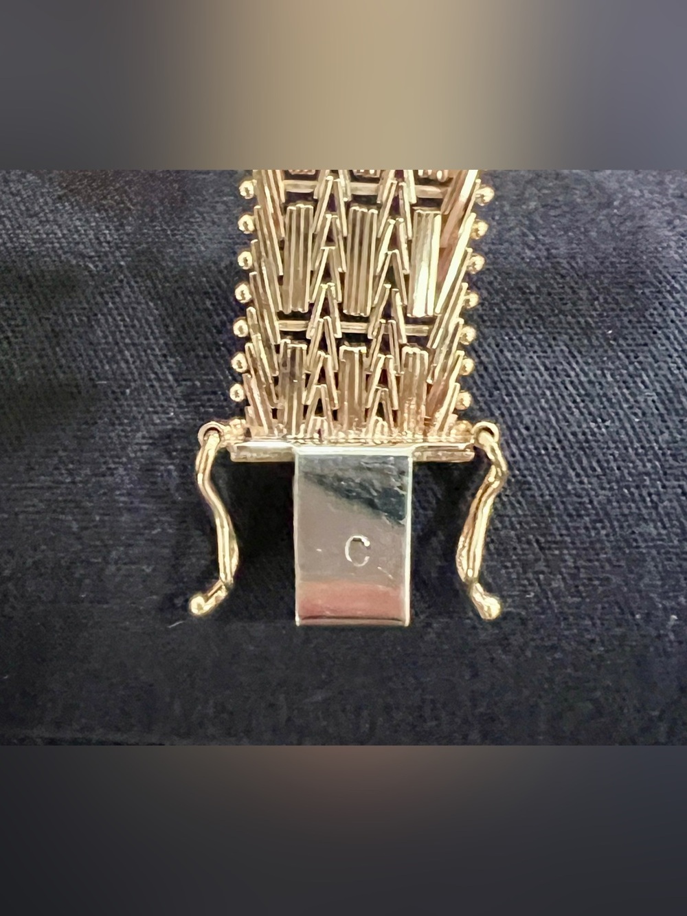 14K Imperial Gold Vintage 8in 13mm wide 26g Mirror-Bar Link bracelet Women/Men - Picture 9 of 13